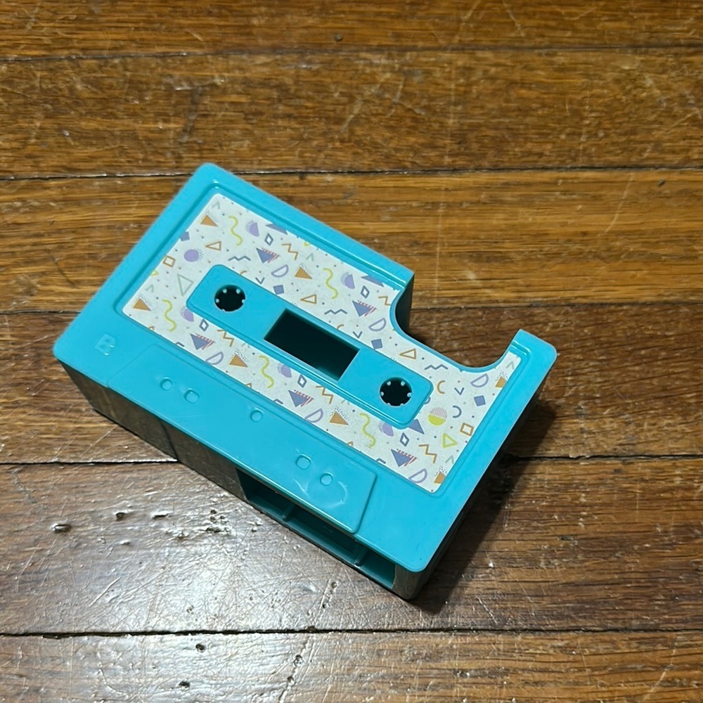 Retro Blue Cassette Tape Holder, Fun!